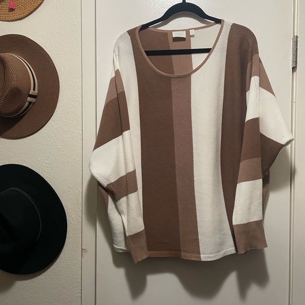 Brown & White Sweater